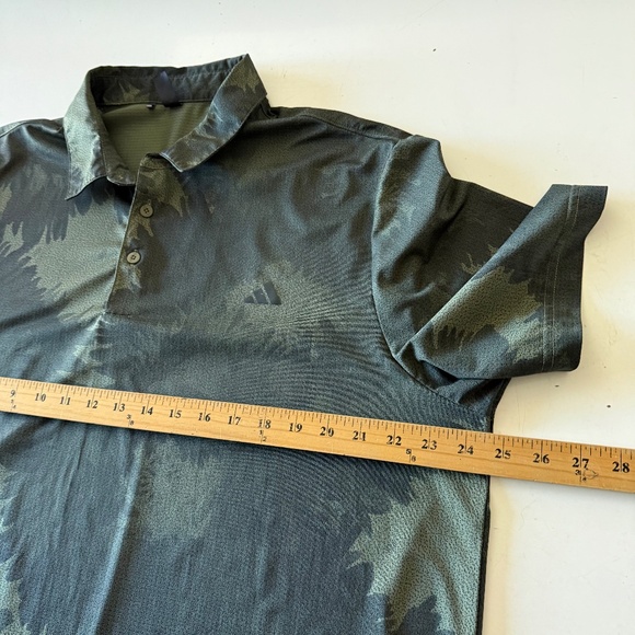 ADIDAS Forest Green Camo AOP Performance Stretch Golf Polo Mens XL - Picture 6 of 9